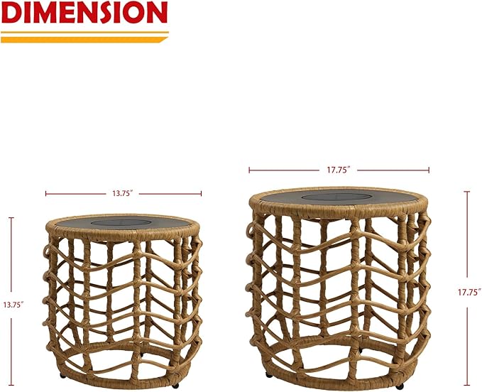 Day‑to‑Night Solar Backyard Tables (Set of 2)