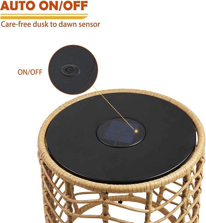 Day‑to‑Night Solar Backyard Tables (Set of 2)