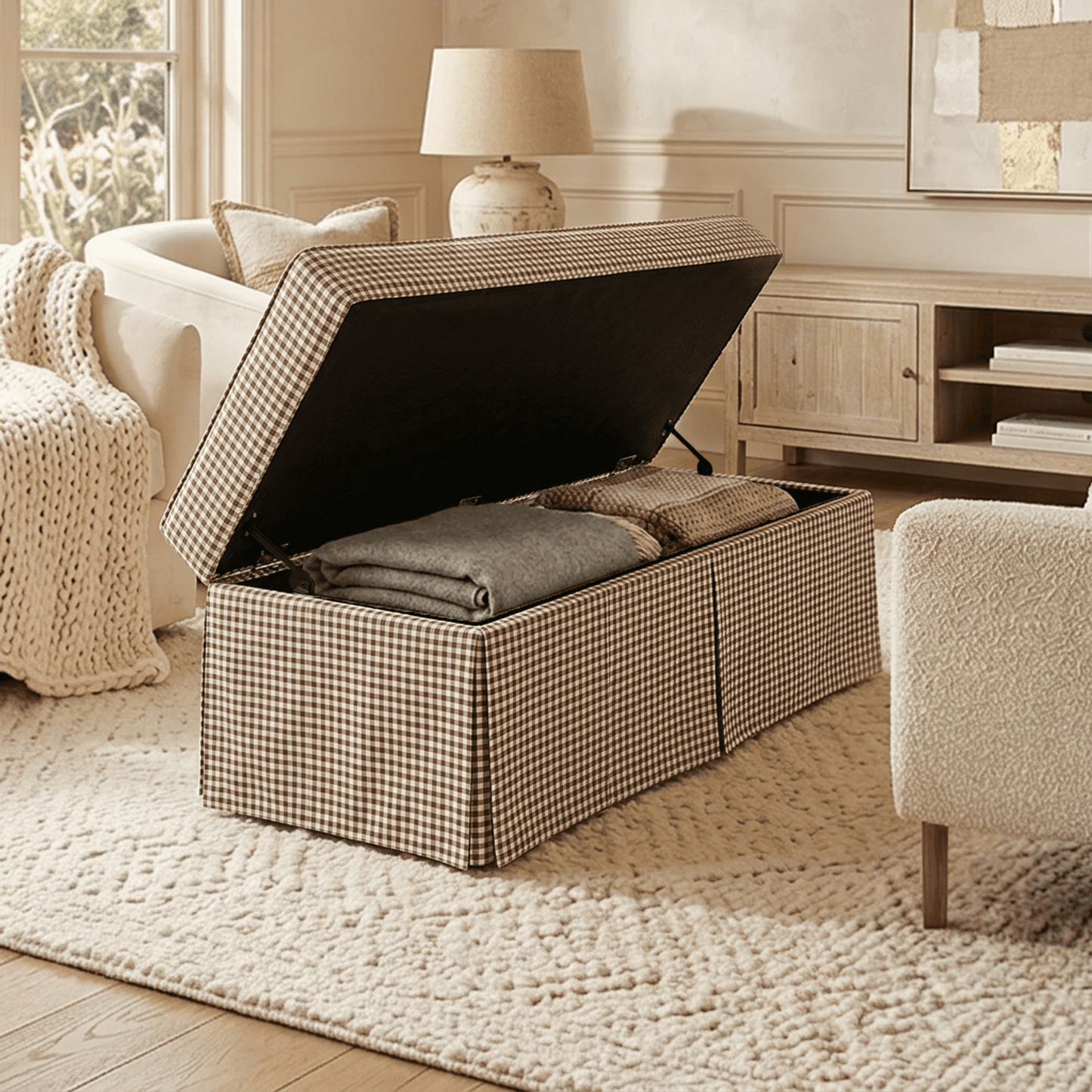 CasaBelle Skirted Storage Bench