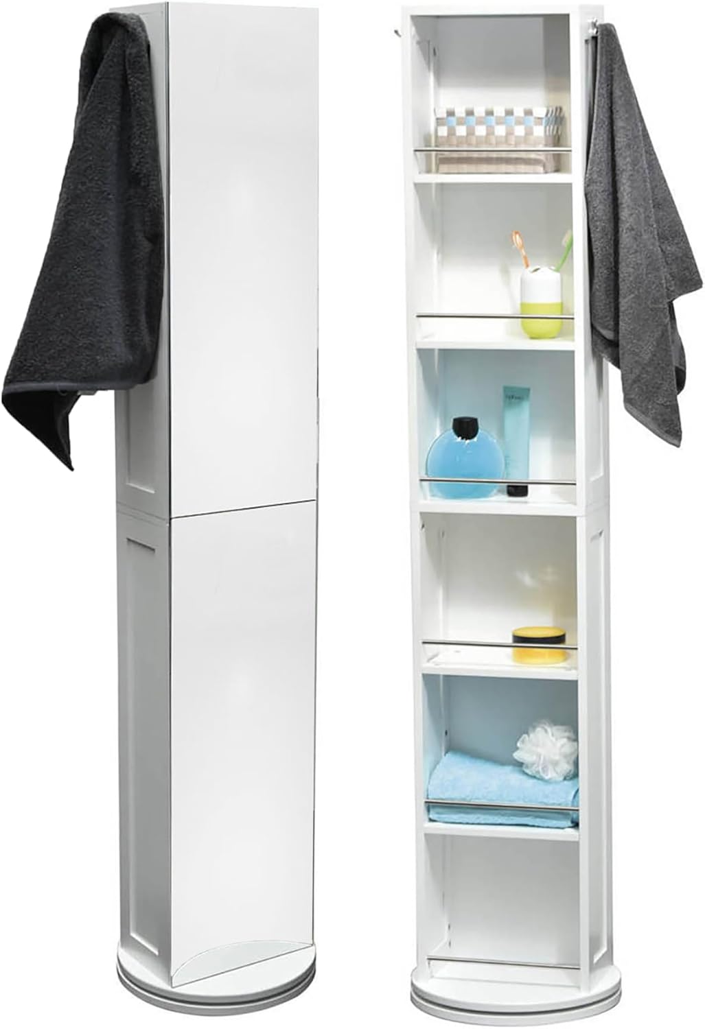 SpinMirror Rotating Bathroom Storage Cabinet
