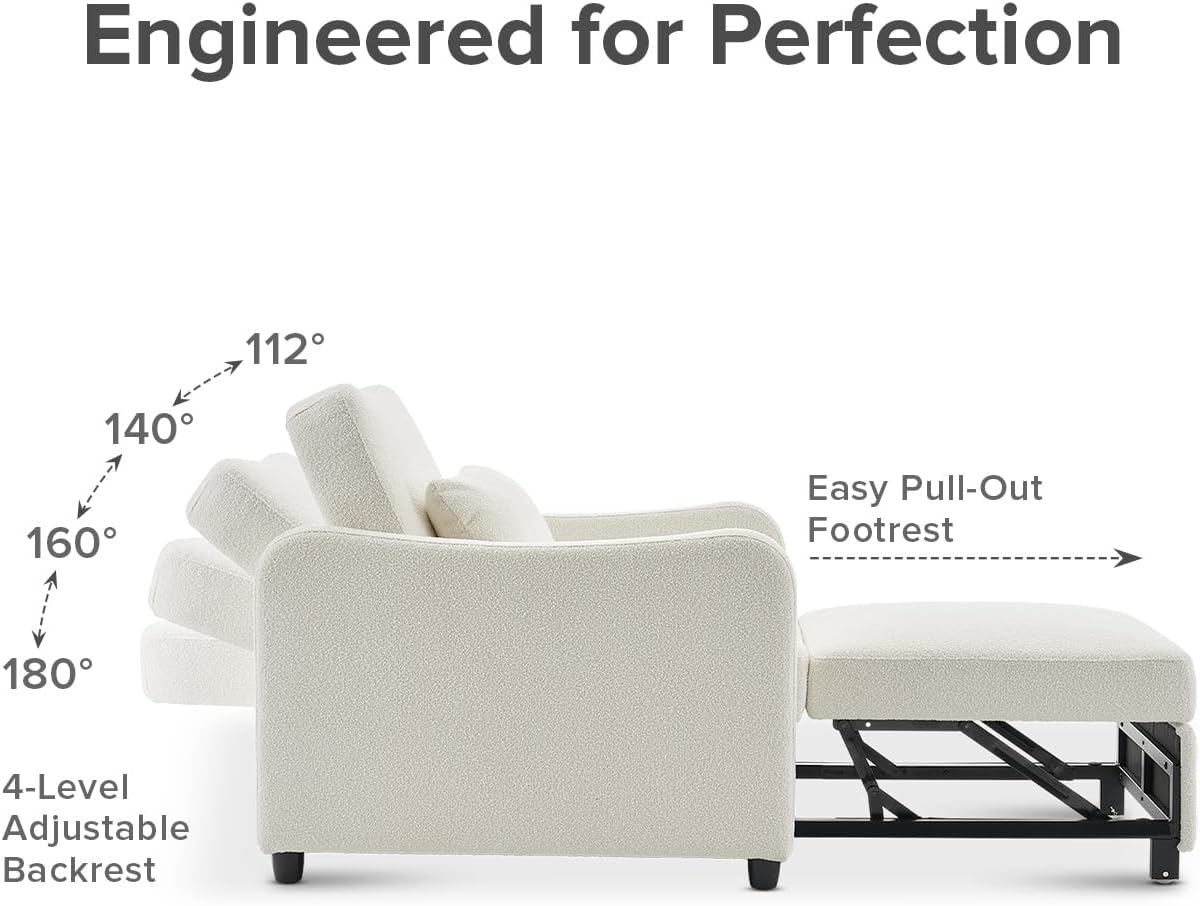 Bouclé Bliss Convertible Sofa-Chair