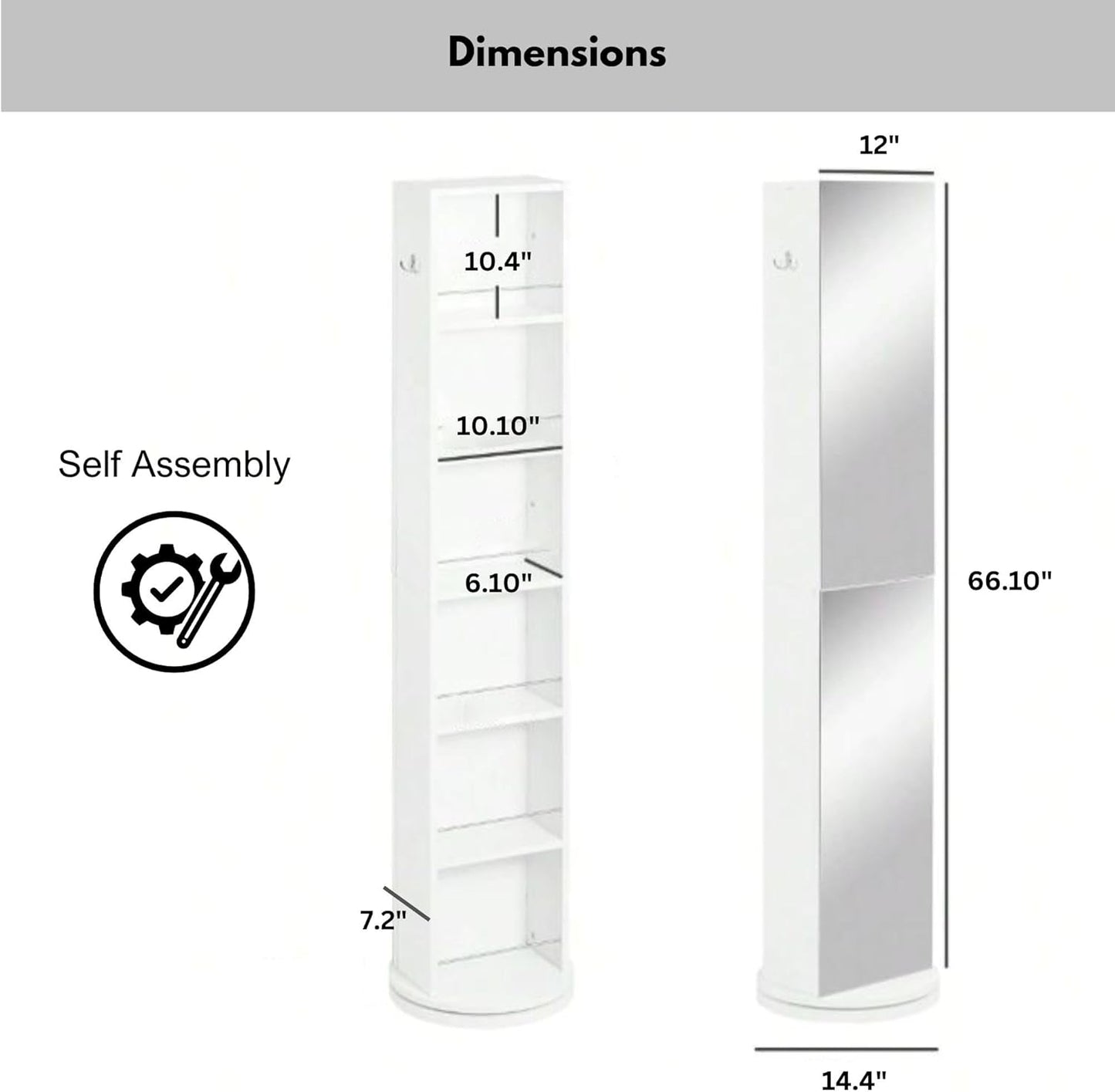 SpinMirror Rotating Bathroom Storage Cabinet