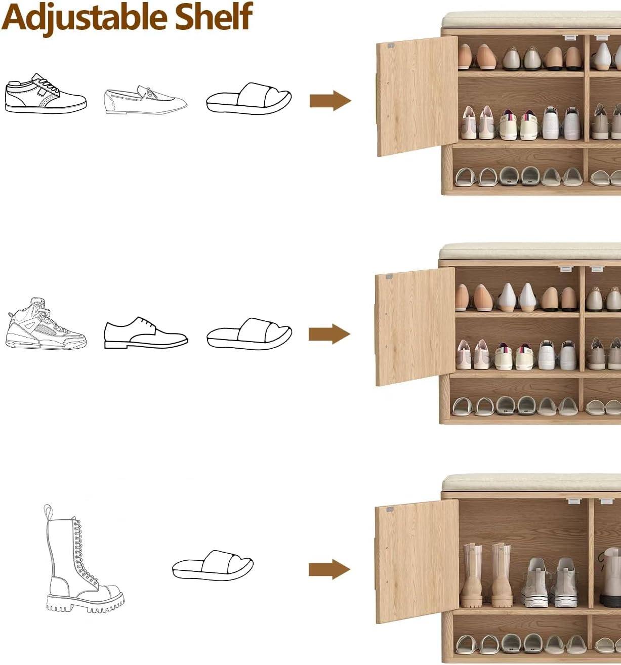OakLoom Shoe Bench