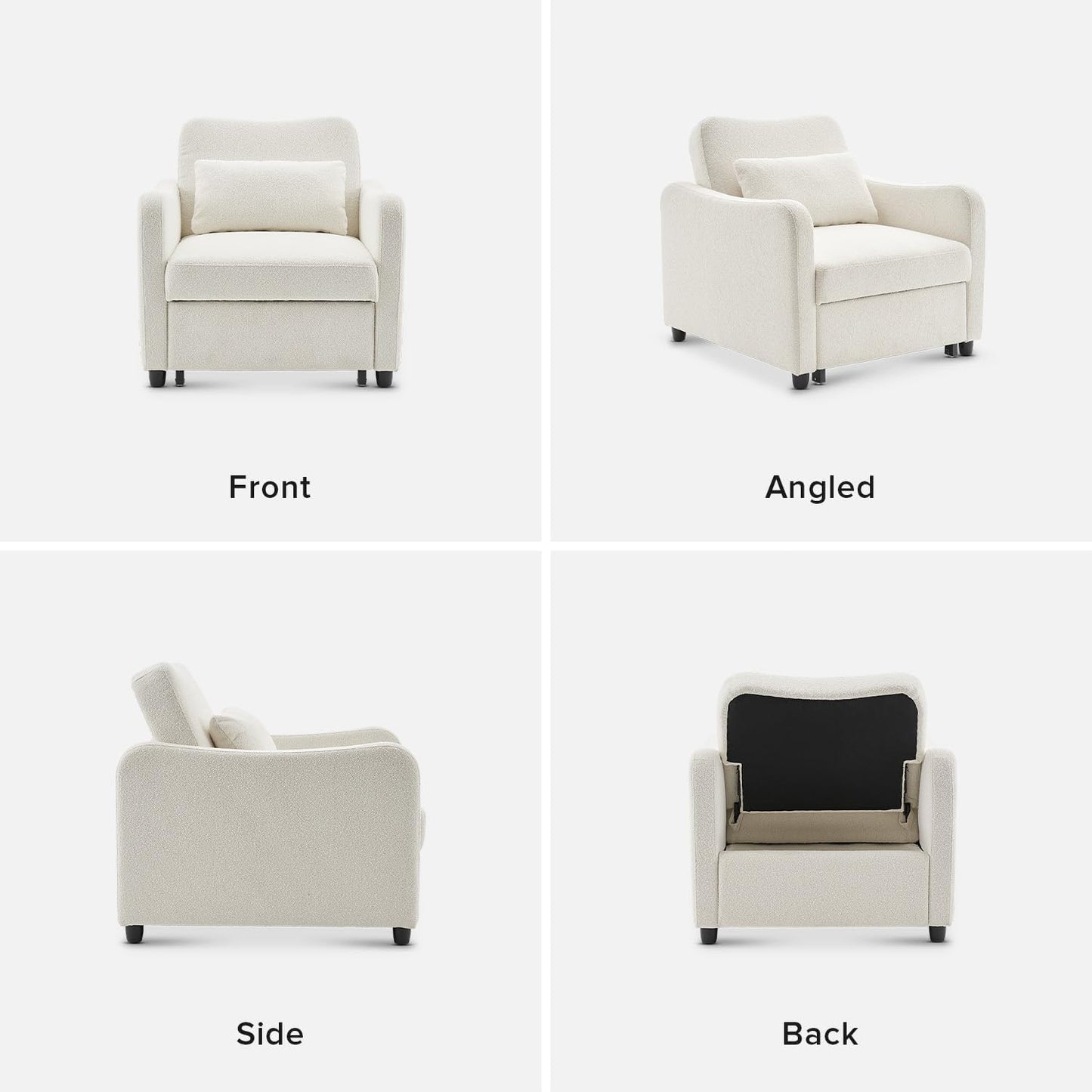 Bouclé Bliss Convertible Sofa-Chair