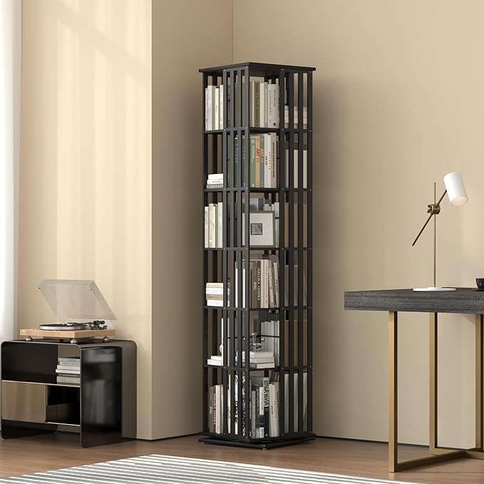 SpinVault 360 Rotating Bookshelf Tower
