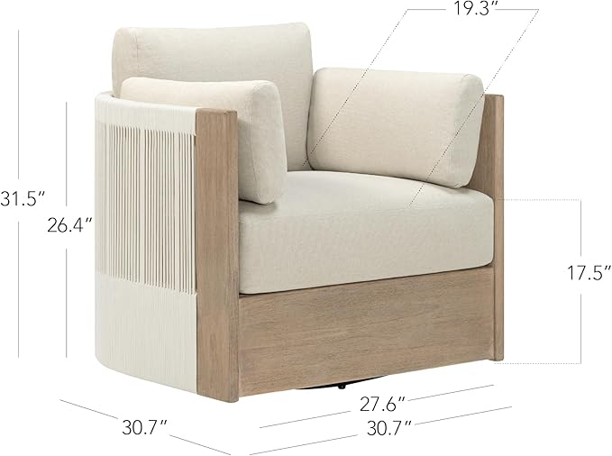 BohoSwivel Rattan Patio Chair