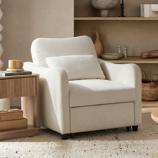 Bouclé Bliss Convertible Sofa-Chair