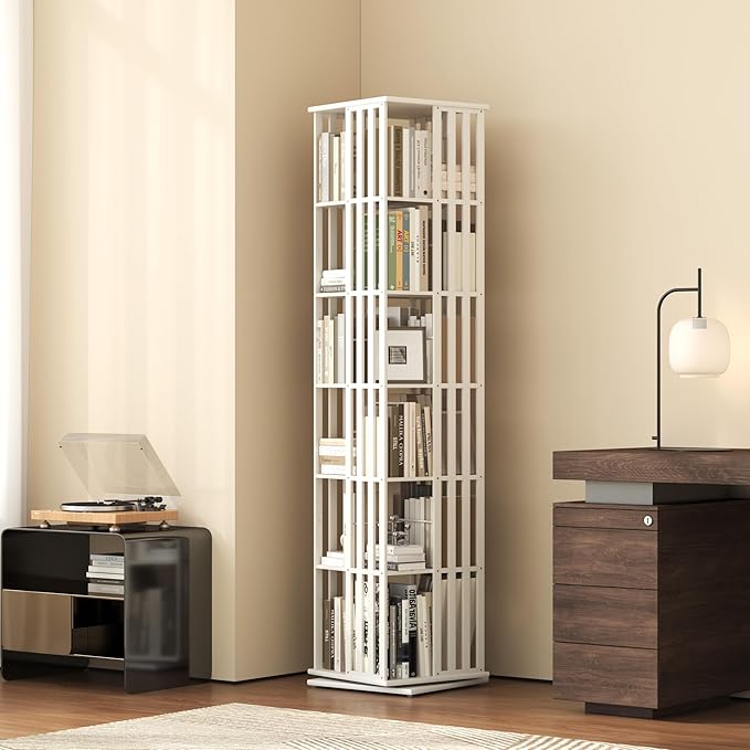 SpinVault 360 Rotating Bookshelf Tower