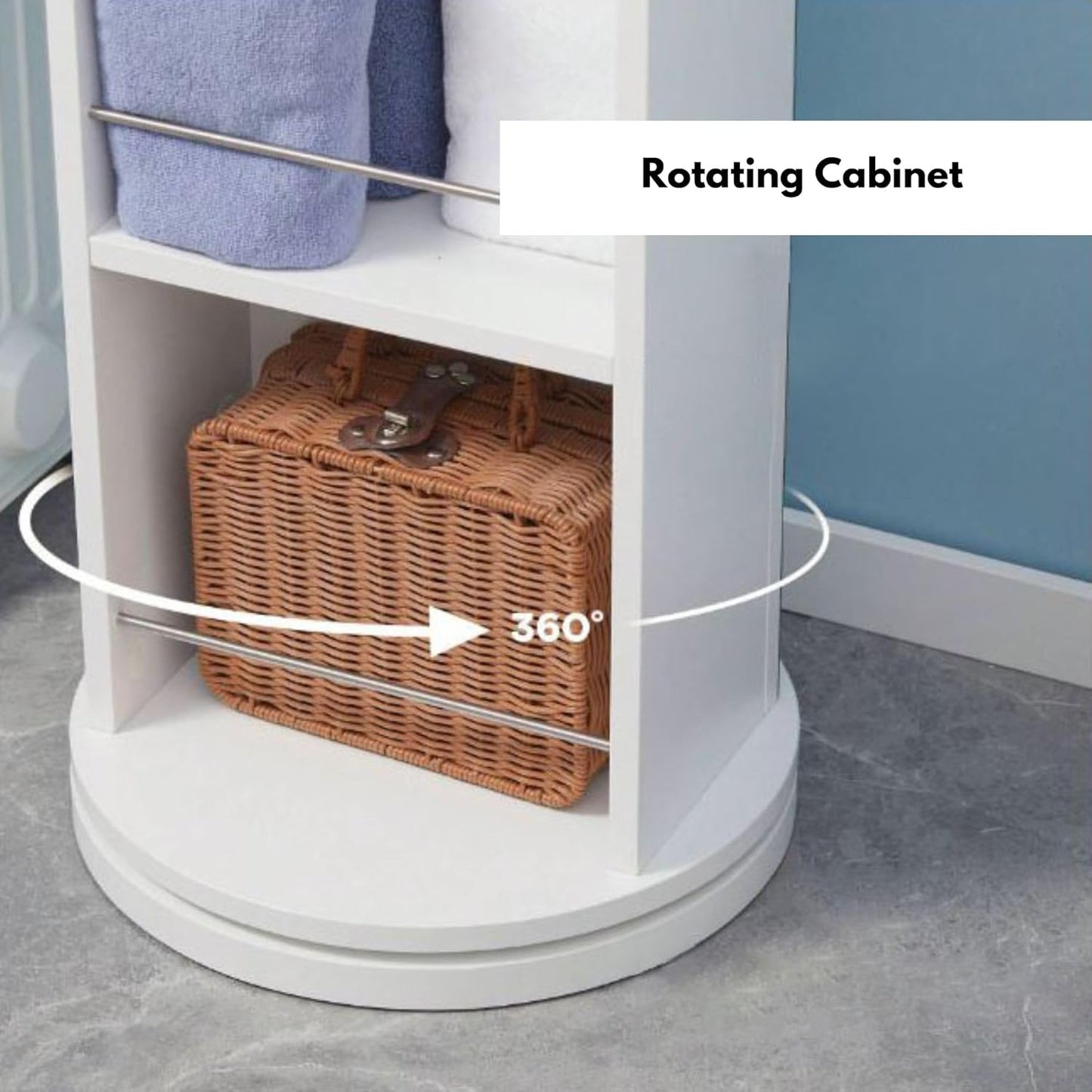 SpinMirror Rotating Bathroom Storage Cabinet