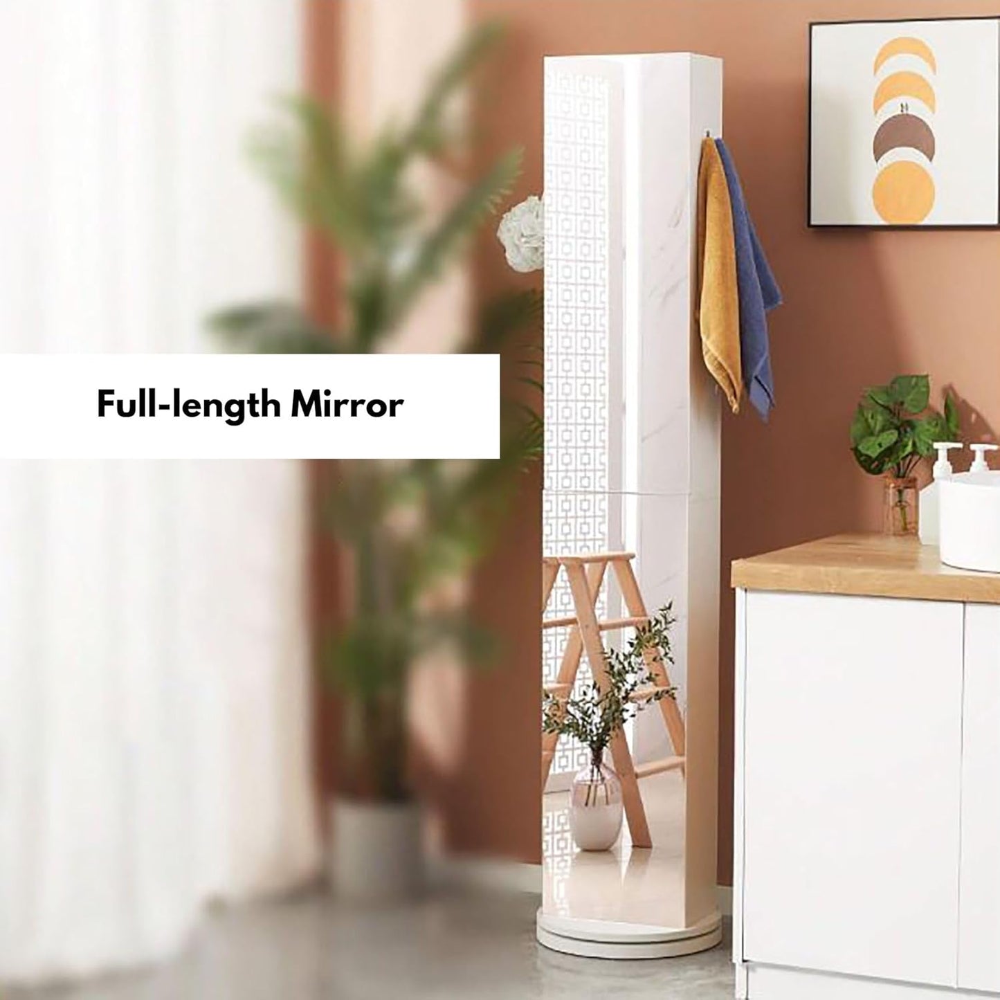 SpinMirror Rotating Bathroom Storage Cabinet