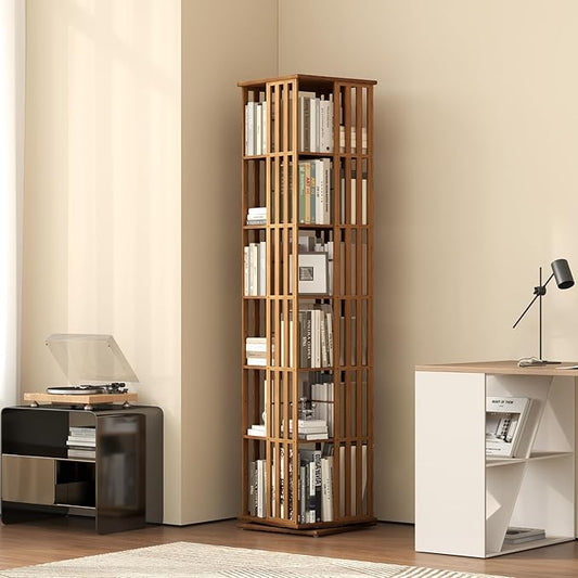 SpinVault 360 Rotating Bookshelf Tower