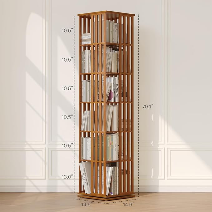 SpinVault 360 Rotating Bookshelf Tower