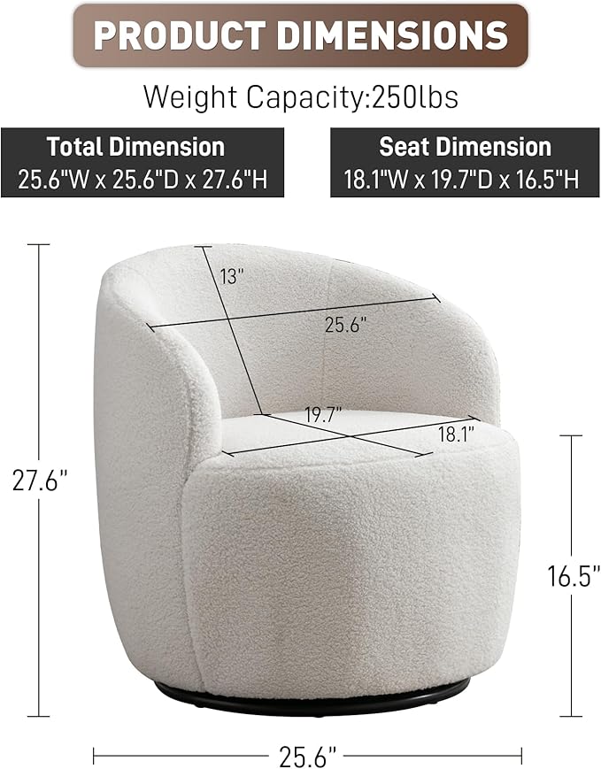 Veloura 360 Swivel Accent Chair