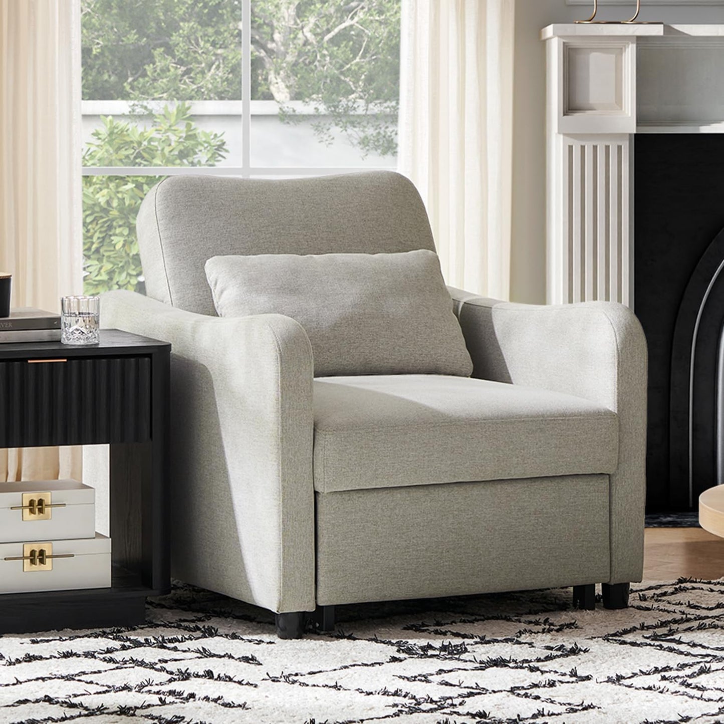 Bouclé Bliss Convertible Sofa-Chair