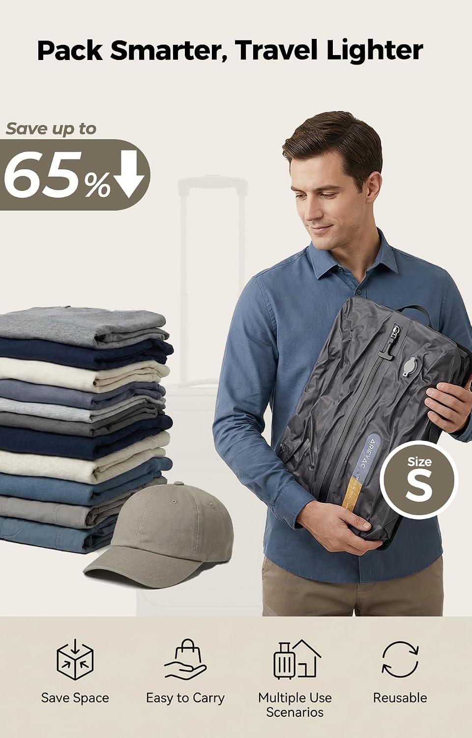 PackSlim Travel Compression Bags