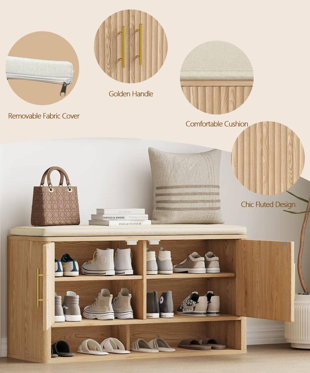 OakLoom Shoe Bench