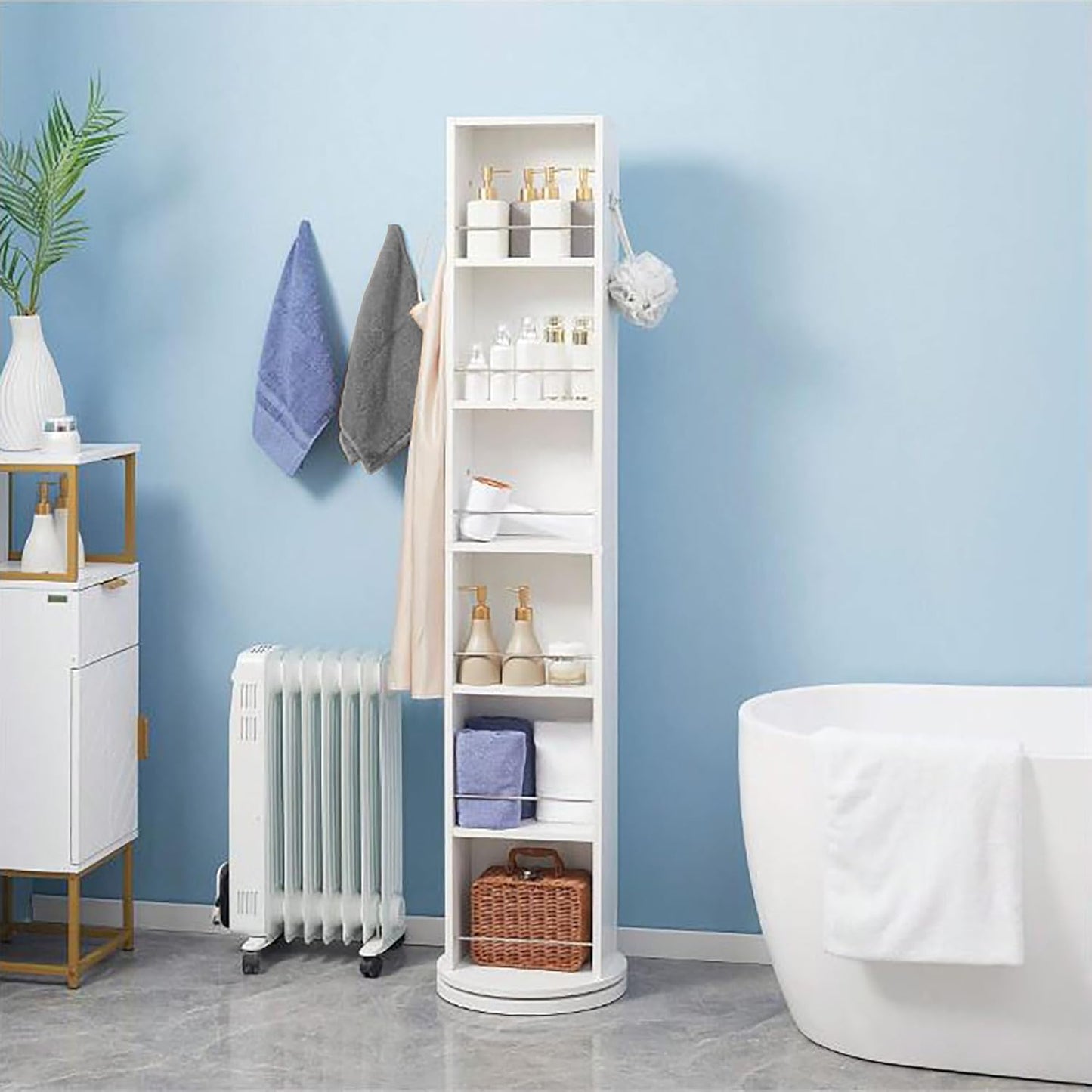 SpinMirror Rotating Bathroom Storage Cabinet