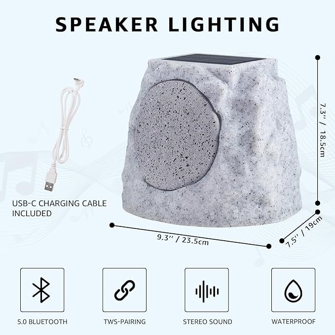 StoneSound Solar Outdoor Speaker Set (2-Pack)