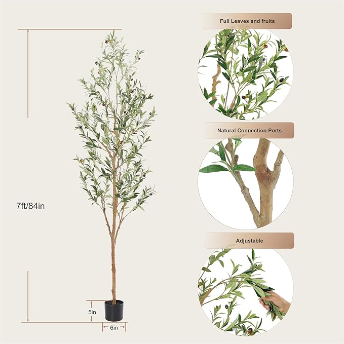 OliveGlow 7FT Faux Olive Tree