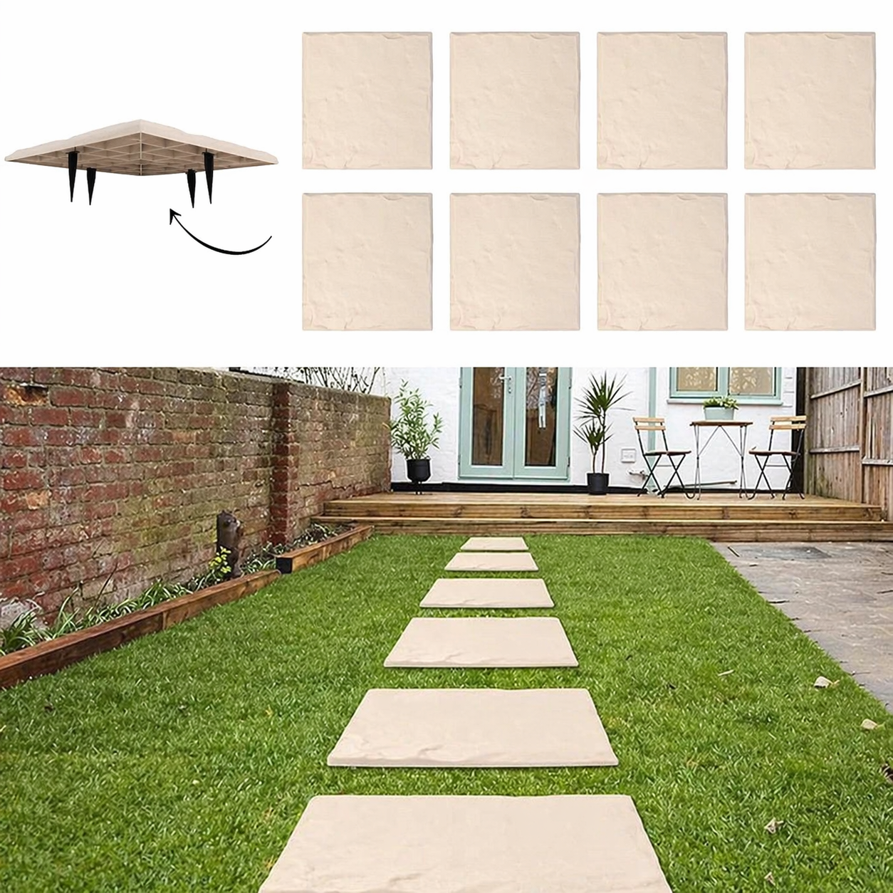 PathStone Pro Garden Walkway Paver Set (8 PCS)