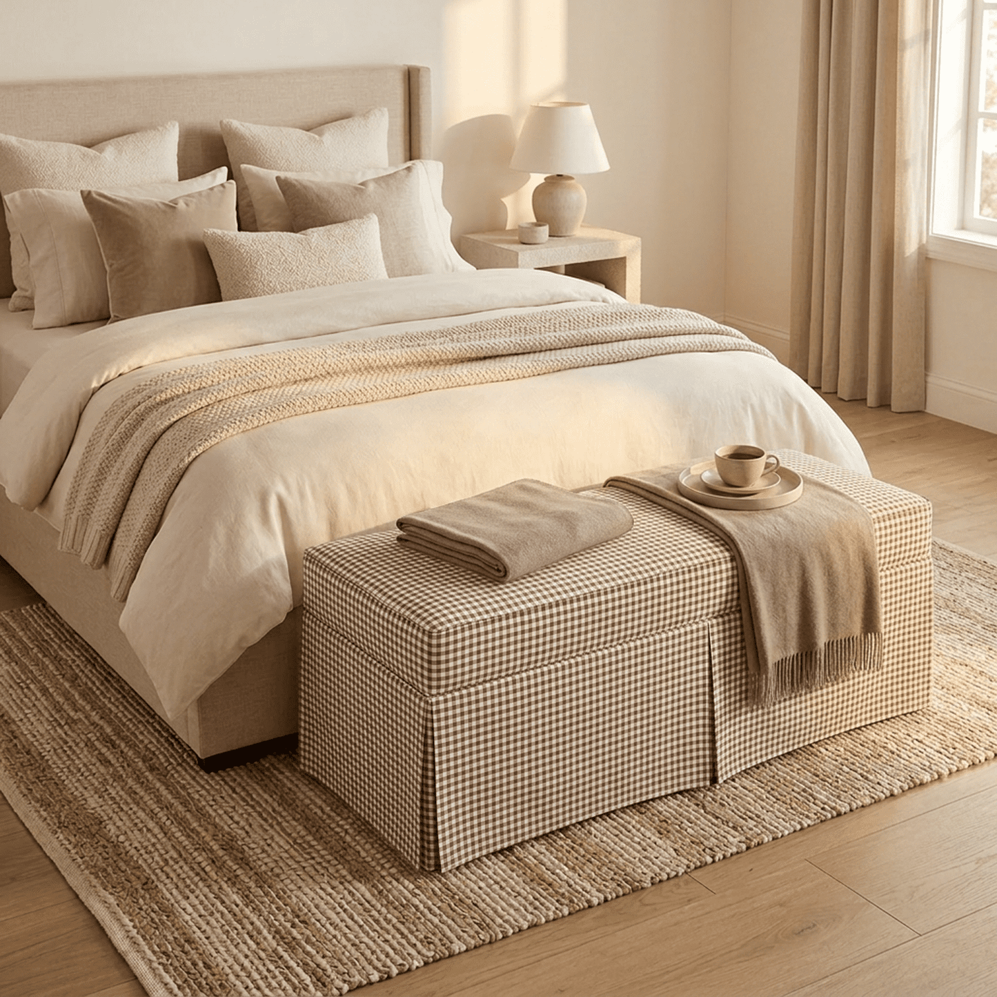 CasaBelle Skirted Storage Bench