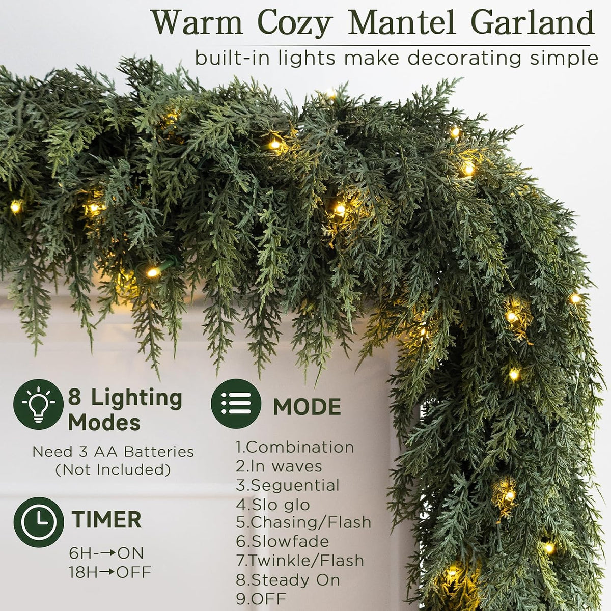 EverGlow Pre-lit Garland Set