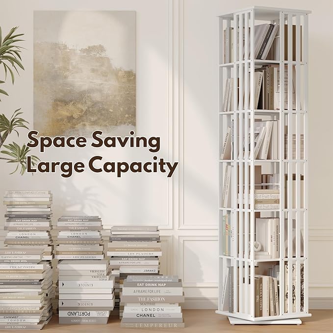 SpinVault 360 Rotating Bookshelf Tower