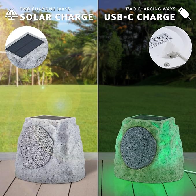 StoneSound Solar Outdoor Speaker Set (2-Pack)
