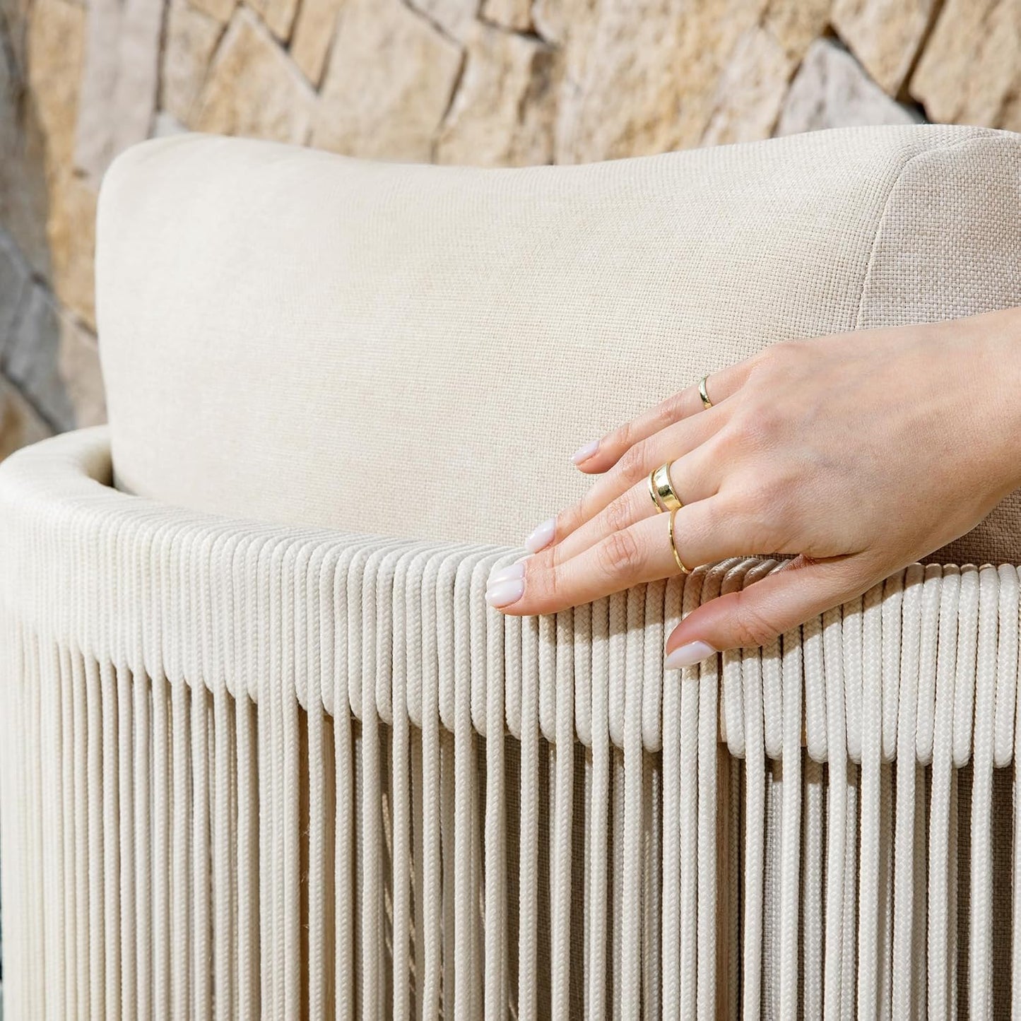 BohoSwivel Rattan Patio Chair