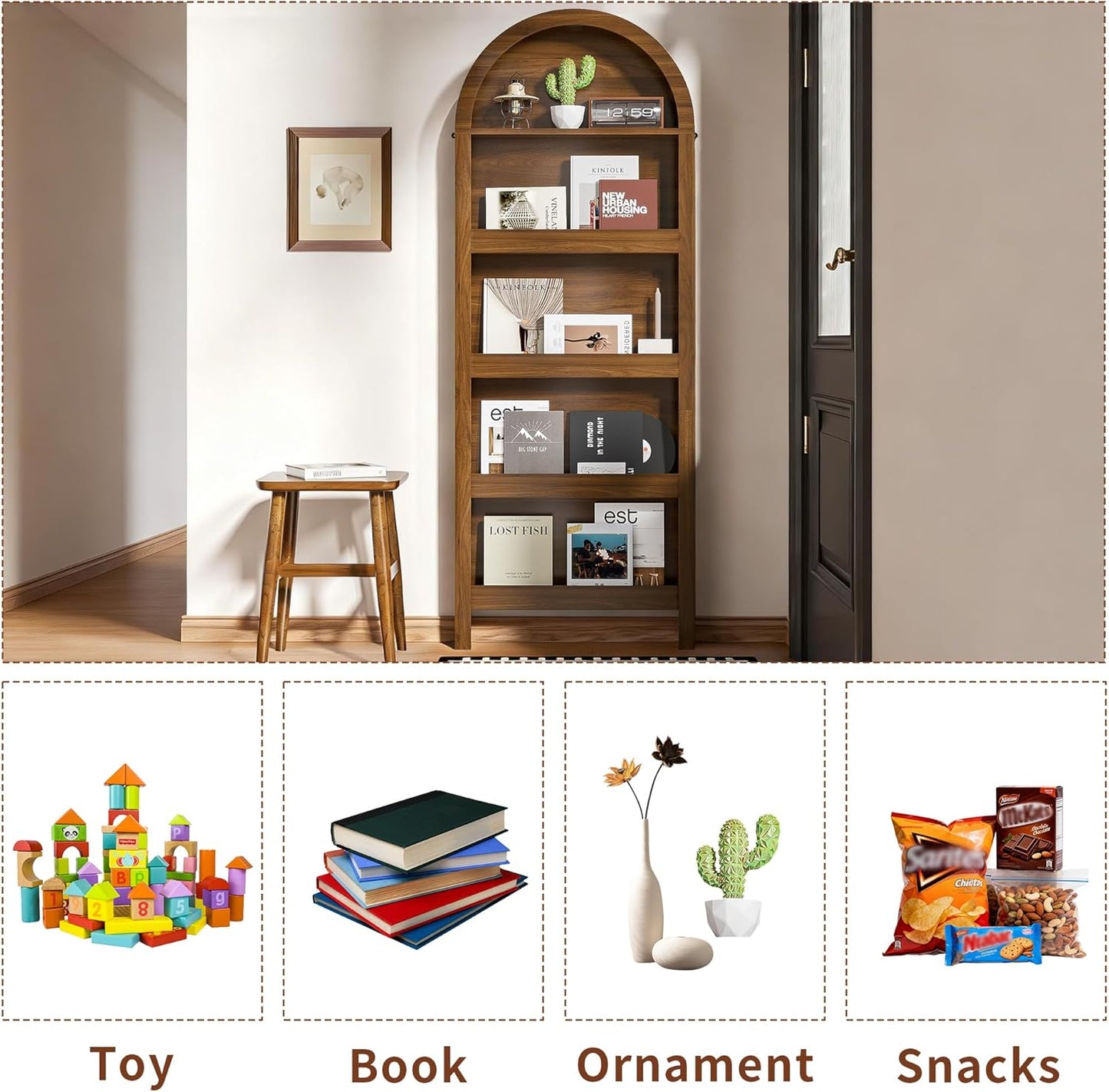 SlimArc 5-Tier Bookshelf