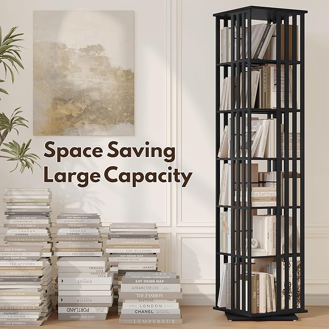 SpinVault 360 Rotating Bookshelf Tower