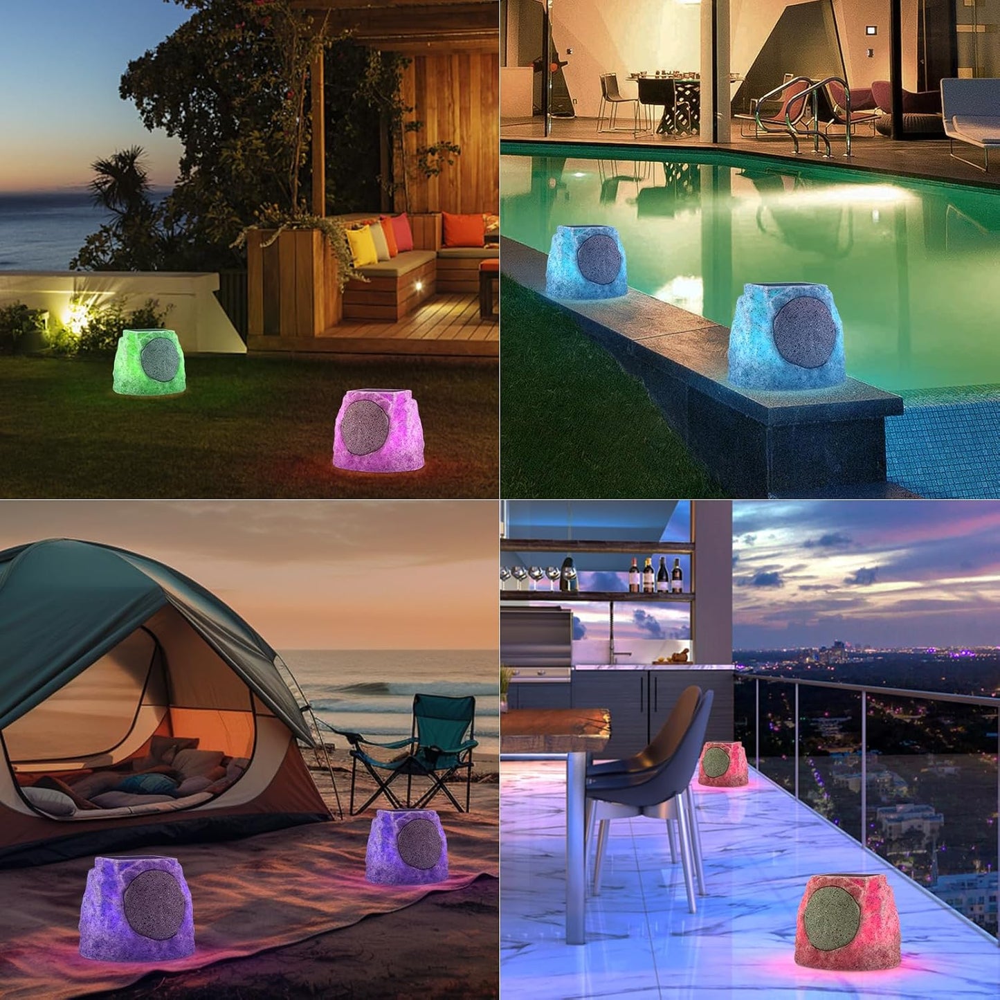 StoneSound Solar Outdoor Speaker Set (2-Pack)