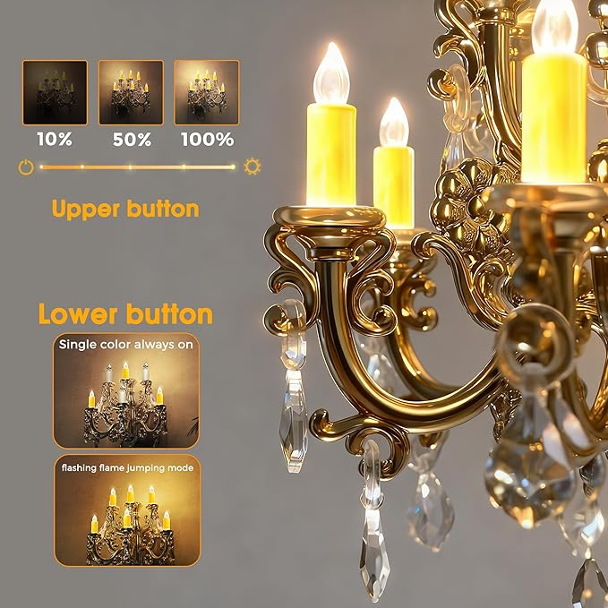 LumiChic Crystal Candle Night Light (Set of 3)
