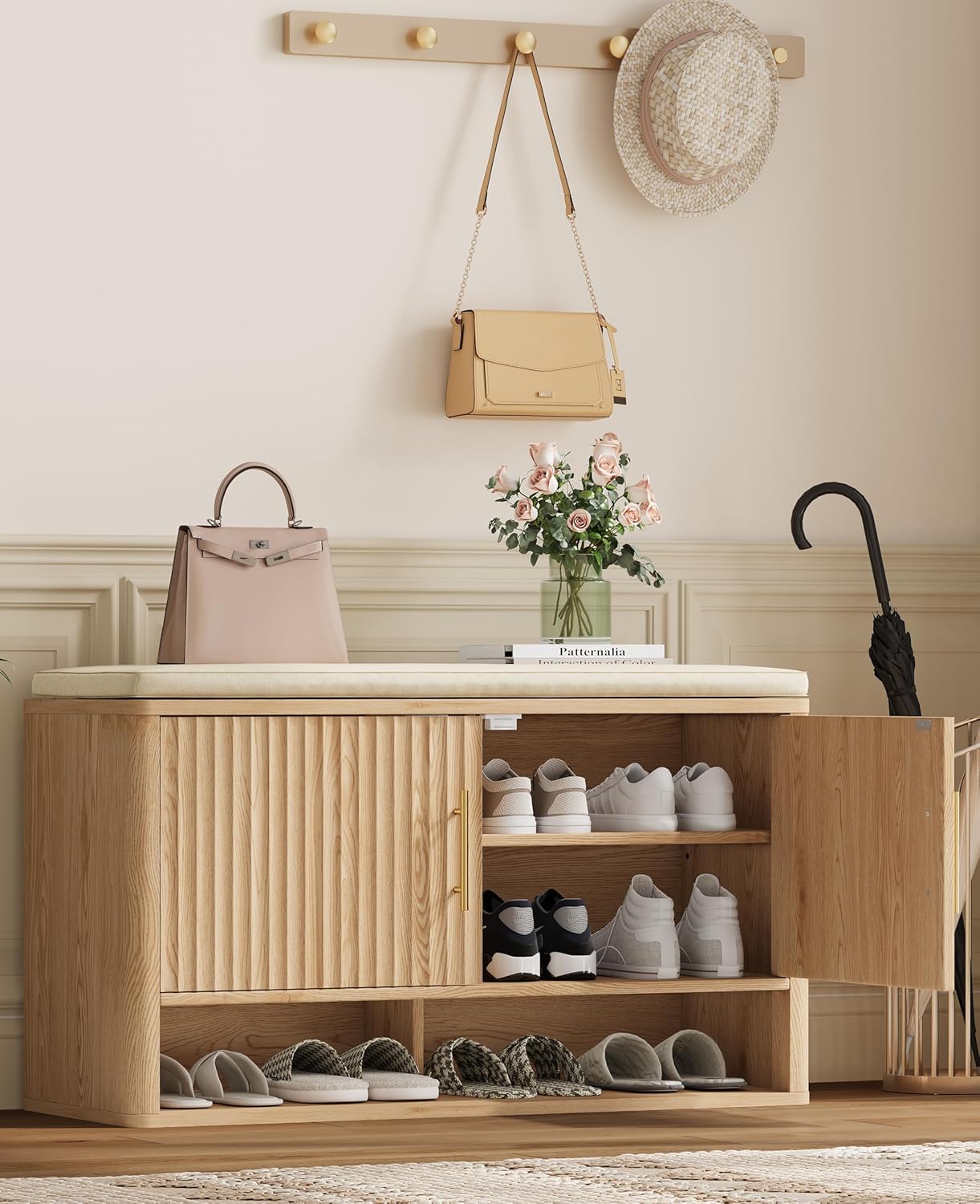 OakLoom Shoe Bench