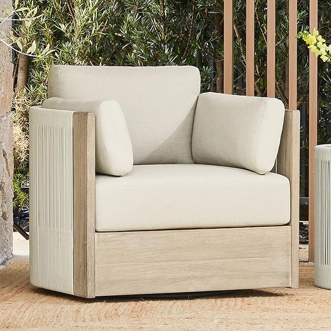 BohoSwivel Rattan Patio Chair