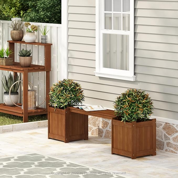 BloomSeat Garden Bench with Planters