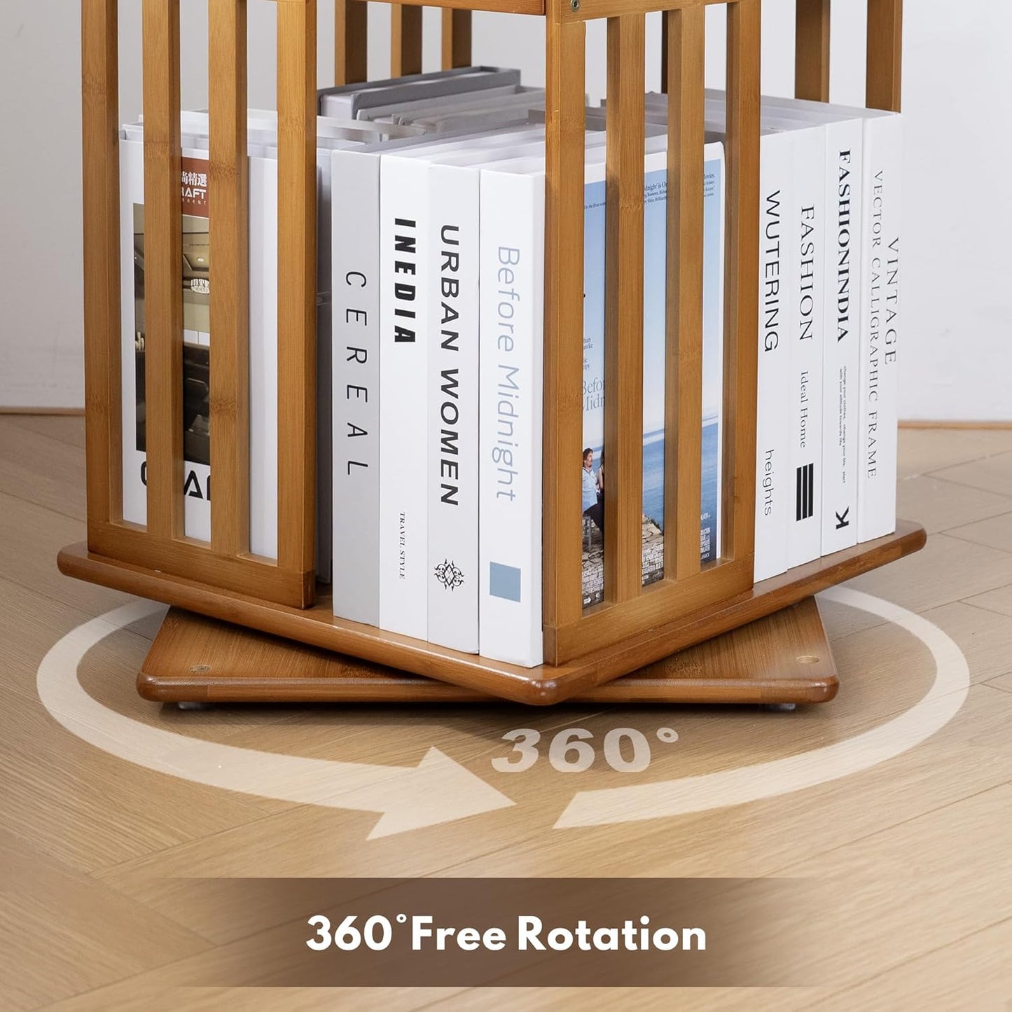 SpinVault 360 Rotating Bookshelf Tower