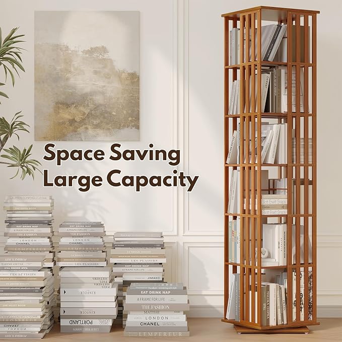 SpinVault 360 Rotating Bookshelf Tower