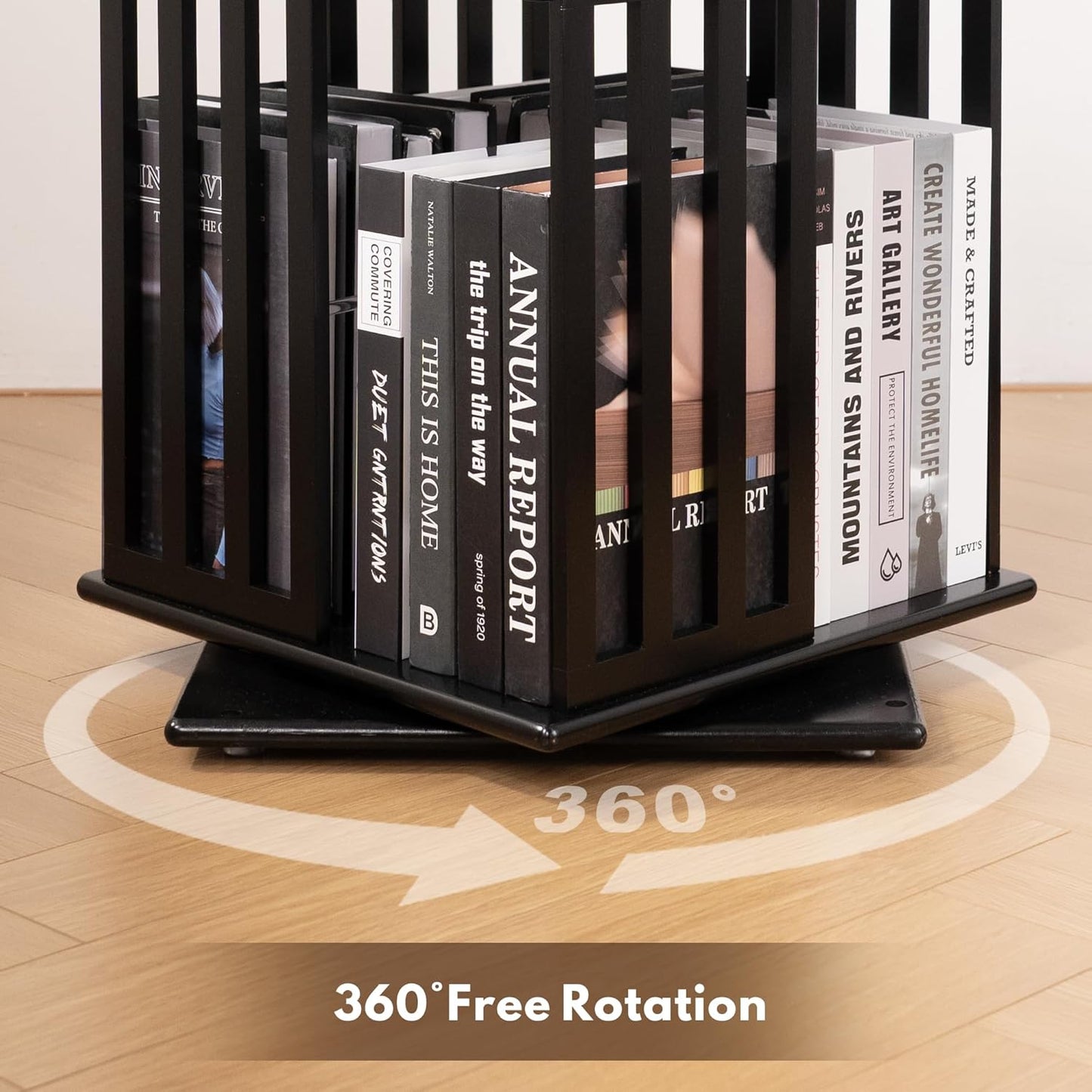 SpinVault 360 Rotating Bookshelf Tower