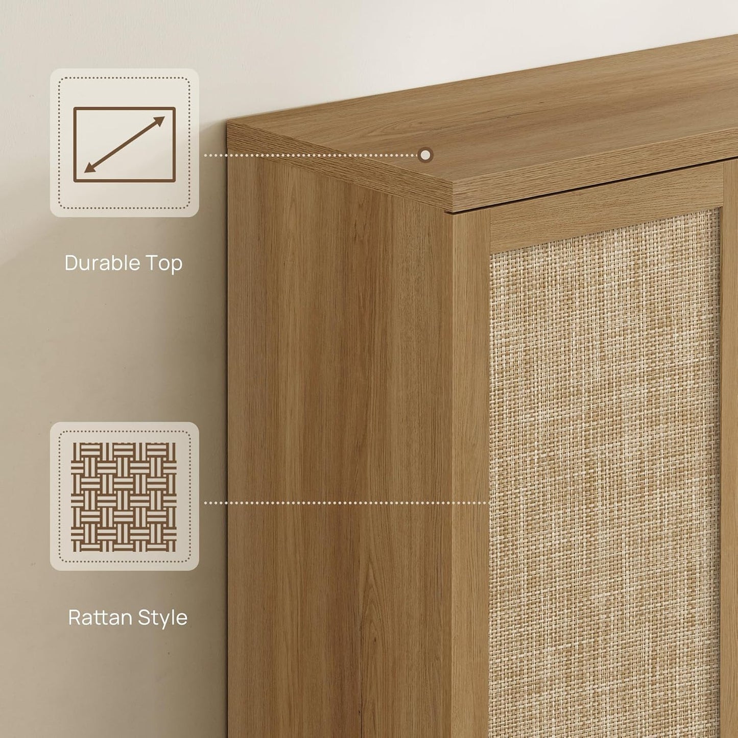 RattanHide Entryway Shoe Cabinet