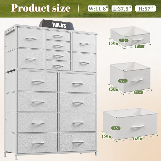 DresserMax 16-Drawer Storage
