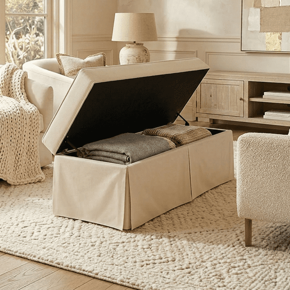CasaBelle Skirted Storage Bench
