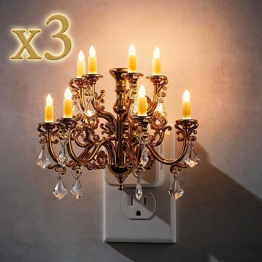 LumiChic Crystal Candle Night Light (Set of 3)
