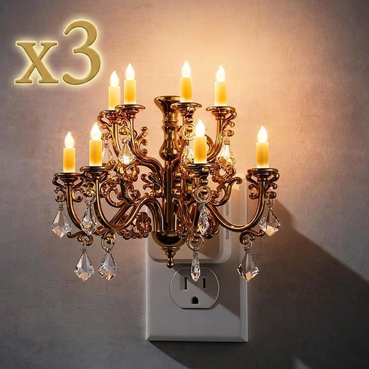 LumiChic Crystal Candle Night Light (Set of 3)