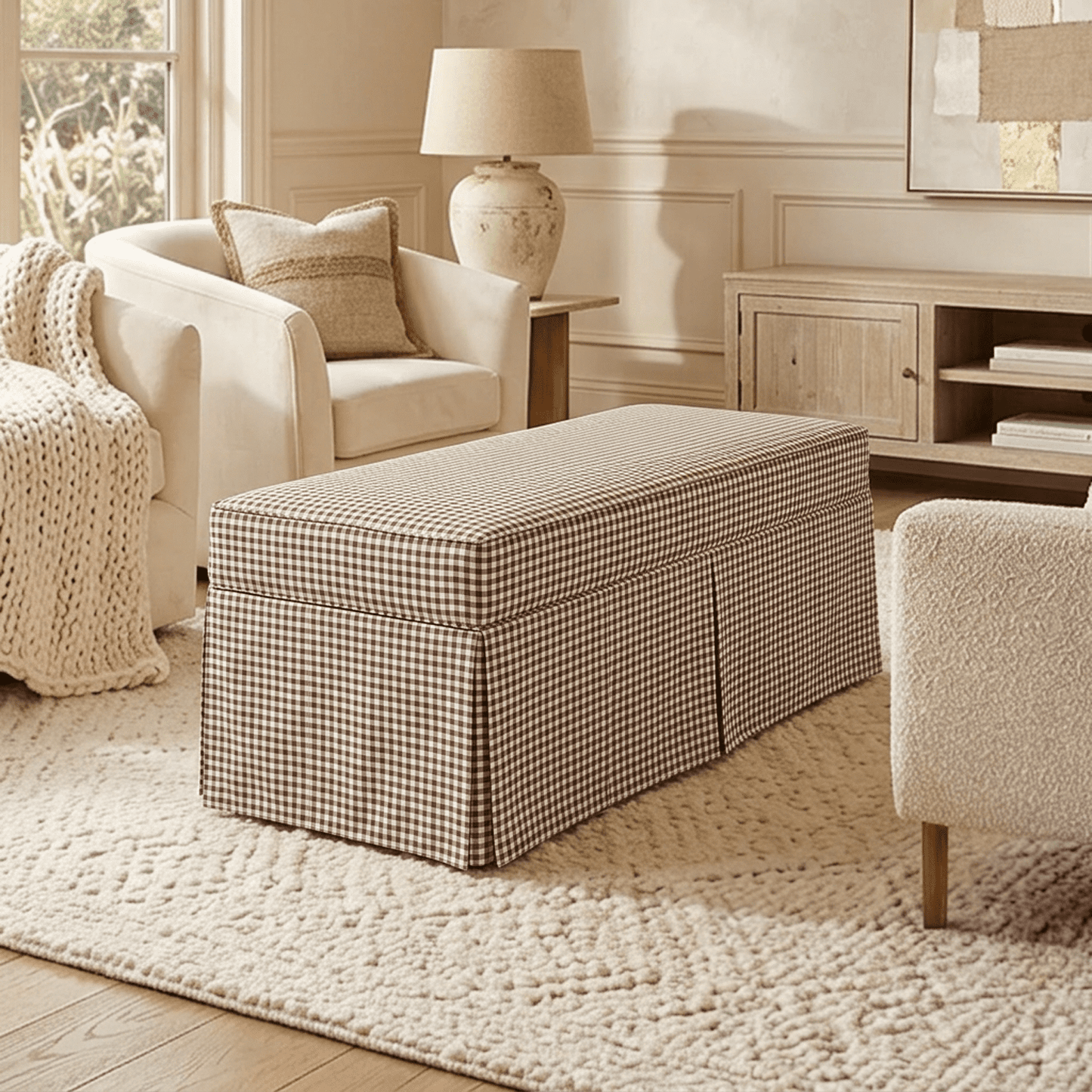 CasaBelle Skirted Storage Bench