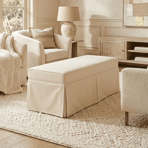 CasaBelle Skirted Storage Bench